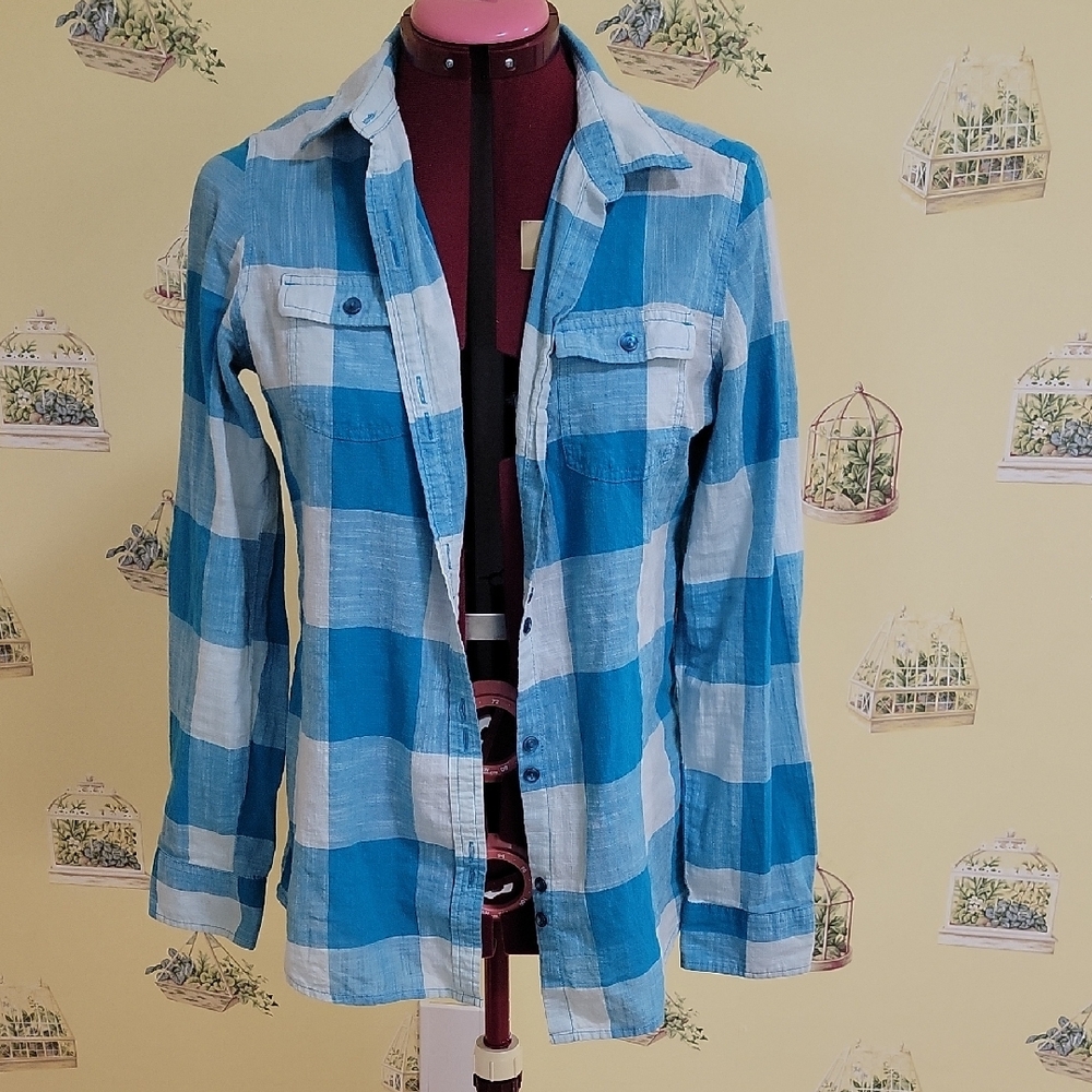 Burton Blue and White Plaid Shirt